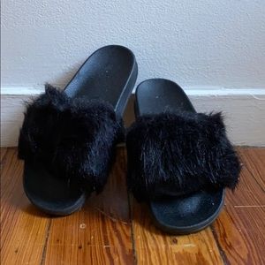 Urban Outfitters furry slip ons
